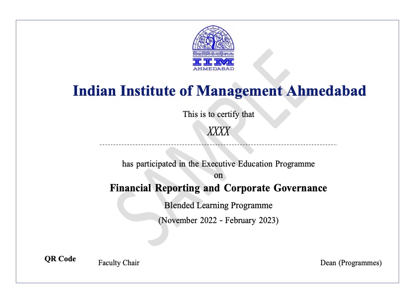 Financial Reporting Corporate Governance Programme by IIM A VCNow
